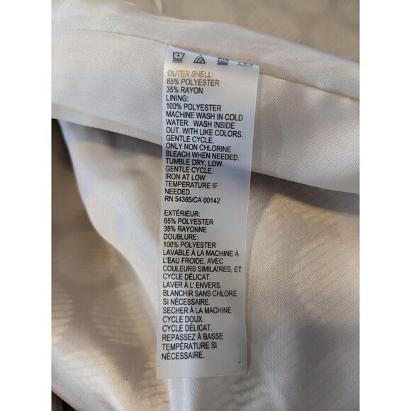 Vintage Open Front Jacket Womens Size 14 Beige Polka Dot Blazer Neutral Textured - Picture 6 of 6